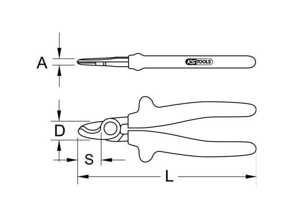 KS Tools 117.1107, Stål, 1000 V, 165 mm