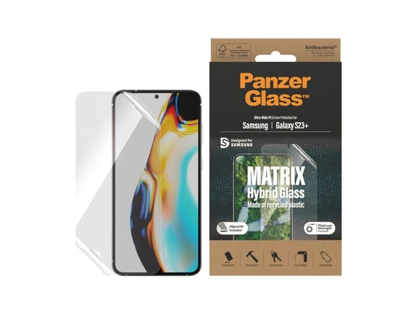 PanzerGlass™ | Matrix Hybrid Glass - Skjermbeskytter - Ultra-Wide Fit | Samsung® Galaxy S23+