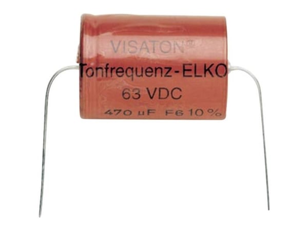 Visaton Electrolytic 100µF, Fast kondensator, Sylindriske, Rød, DC, 100000 nF, 10%