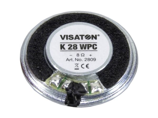 Visaton K 28 WPC, 1 W, Pyöreä, 2 W, 8 O, 300 - 20000 Hz, Musta
