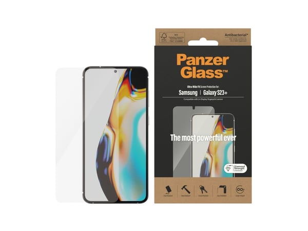 PanzerGlass™ | Skjermbeskytter til mobiltelefoner - Ultra-Wide Fit | Samsung Galaxy S23+