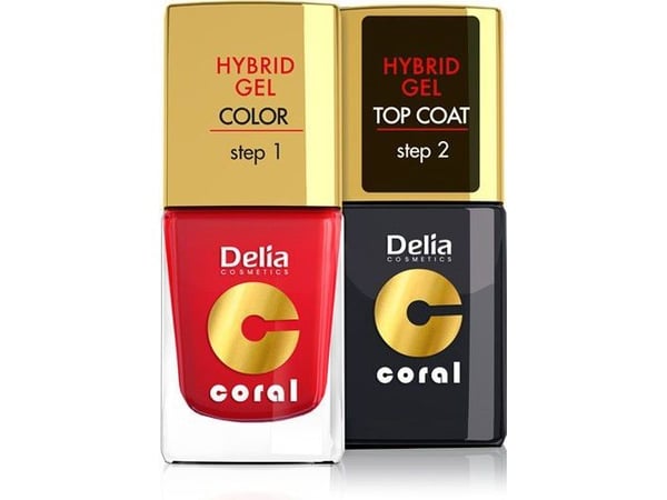 Delia Cosmetics Coral Hybrid Gel Nail Enamel No. 25 11ml