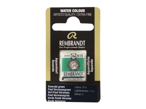 Rembrandt Watercolour Pan Emerald Green 615