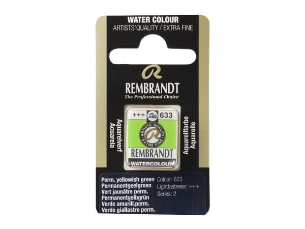 Rembrandt Watercolour Pan Permanent Yellowish Green 633