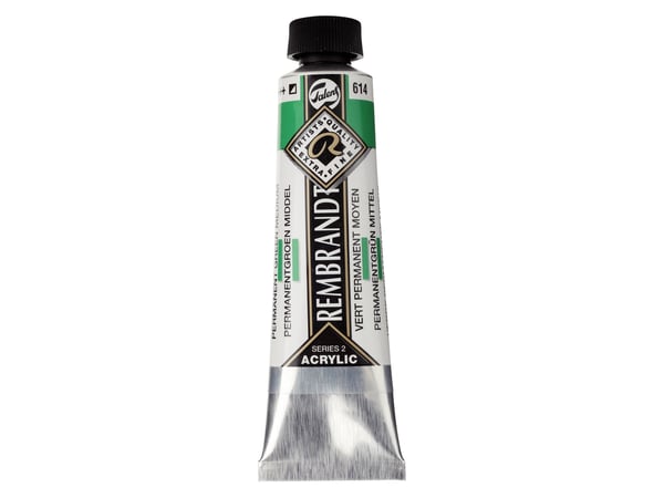 Rembrandt akrylfärg tub Permanent Green Medium 614