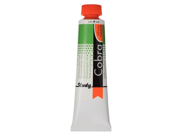 Cobra Study Water Mixable Oil fargetube Permanent Green Light 618
