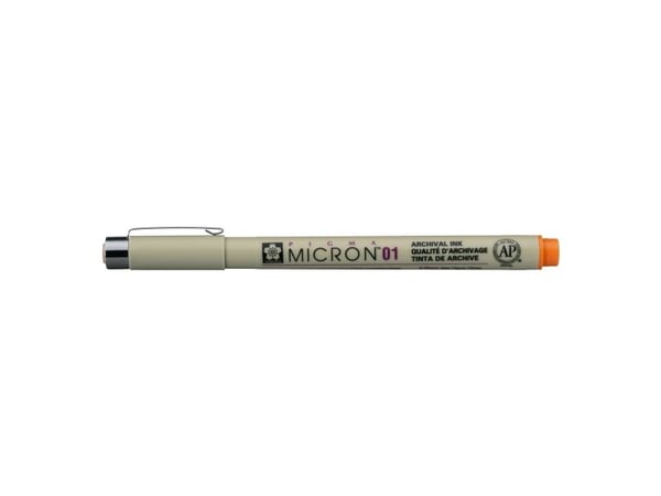 Sakura Fineliner PIGMA MICRON 01, orange, linjetjocklek 0,25 mm, permanent bläck, 1 st (XSDK015)