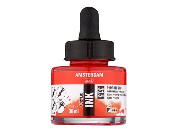 Amsterdam Acrylic ink flaske Pyrrole Red 315