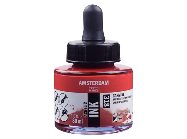 Amsterdam Acrylic Ink Bottle 30 ml Carmine 318