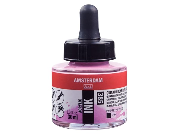 Amsterdam akryl blekkflaske Quinacridone Rose Light 385