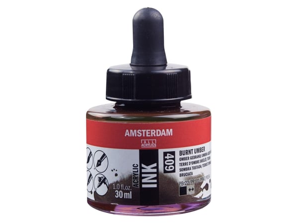 Amsterdam Acrylic Ink Bottle 409 Burnt Umber