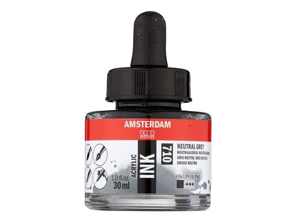 Amsterdam akryl bläckflaska 710 Neutral Grey