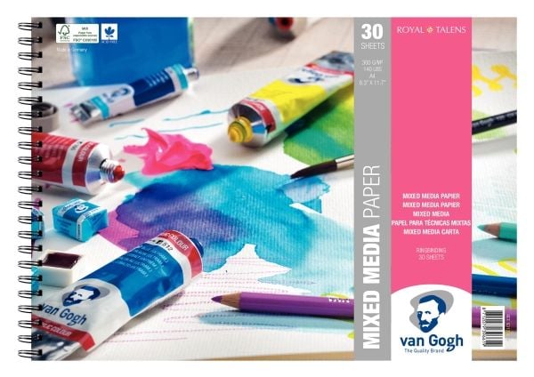 Van Gogh blandet mediepapir | 29,7 x 21 cm (A4), 300 g, 30 ark