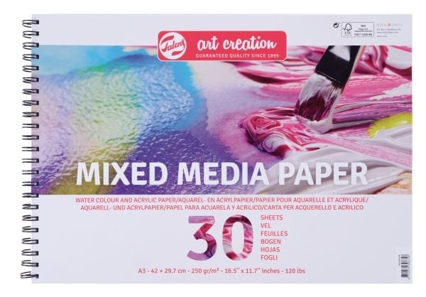 Talens Art Creation blandingsteknikkpapir | 42 x 29,7 cm (A3), 250 g, 30 ark