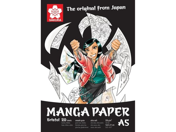 Sakura Manga papirblokk | 21 x 14,8 cm (A5), 250 g, 20 ark