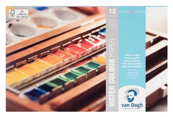 Van Gogh akvarellpapirblokk | 21 x 13,5 cm, 300 g, 12 ark