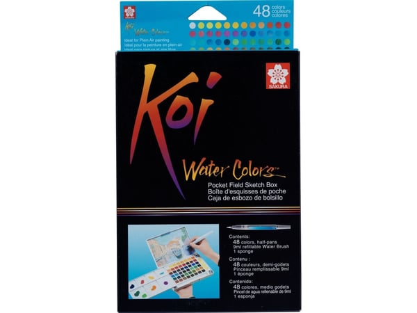 Sakura Koi akvarellfarger pocket field sketch box | 48 halve panner