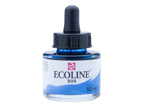 Ecoline flytende akvarellfargeflaske 505 Ultramarine Light