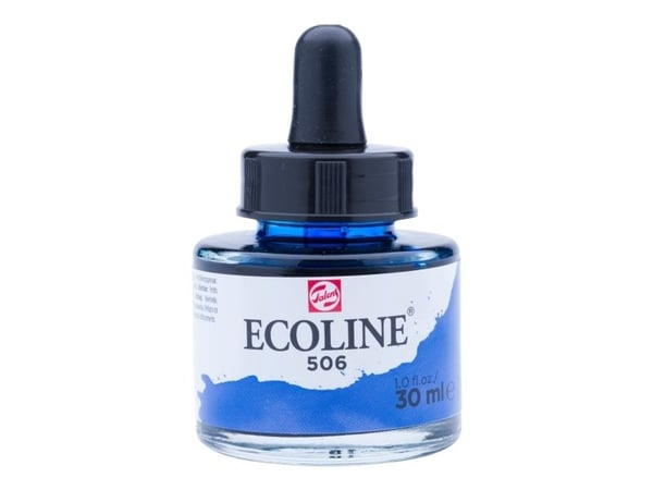 Ecoline flytende akvarellfarge flaske ultramarin deep 506