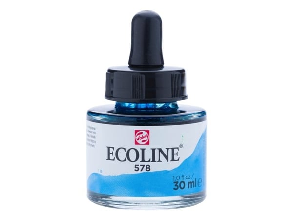 Ecoline flytende akvarellflaske 578 Sky Blue (Cyan)