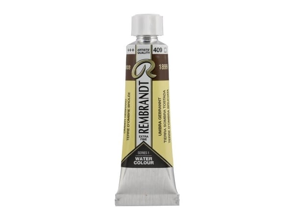 Rembrandt akvarellfargetube 409 Burnt Umber