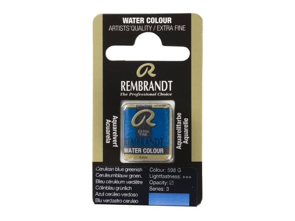 Rembrandt akvarellfargekake Cerulean Blue Greenish 598