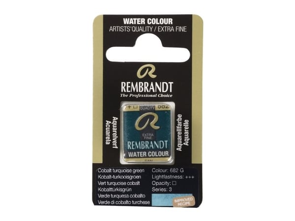 Rembrandt Watercolour malepanne Cobalt Turquoise Green 682