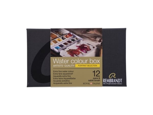 Rembrandt akvarell metallboks Portrait Colour Selection | 12 farger + pensel
