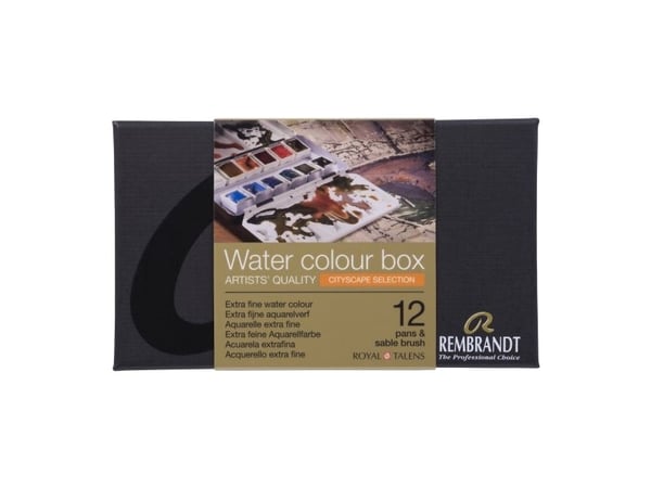 Rembrandt akvarell i metallboks Urban Cityscape Color Selection | 12 farger + pensel