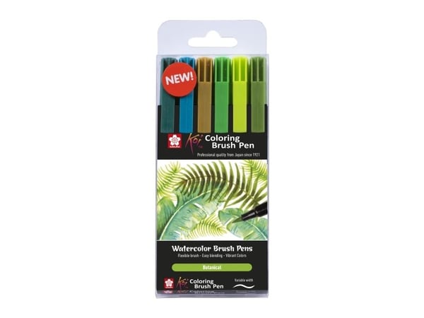 Sakura Koi Coloring Brush Pen-set Botanical | 6 farger