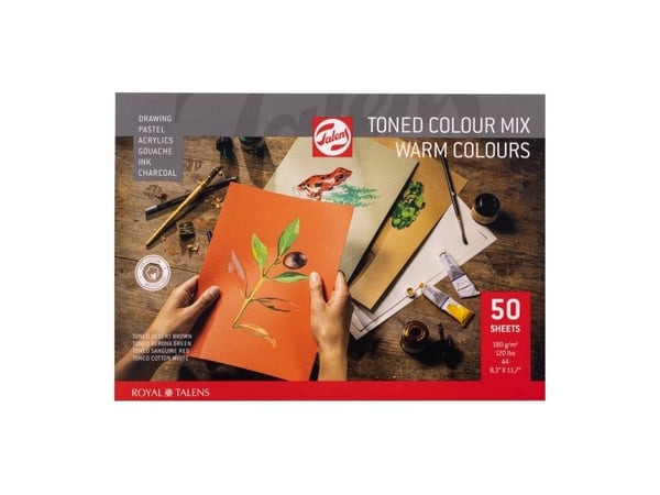 Talens Toned Paper-arkpad Warm colour mix 29,7 x 21 cm (A4) 180 g 50 ark