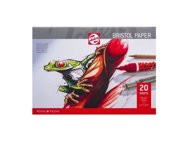 Talens Bristol papirblokk | 42 x 29,7 cm (A3), 246 g, 20 ark