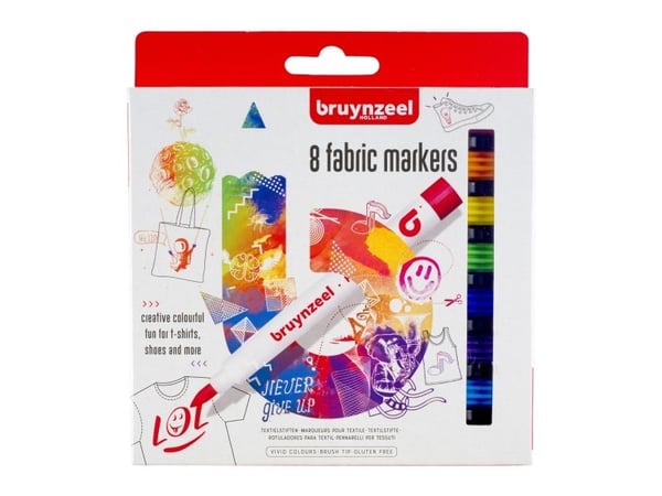 Bruynzeel Fabric markers set | 8 colours