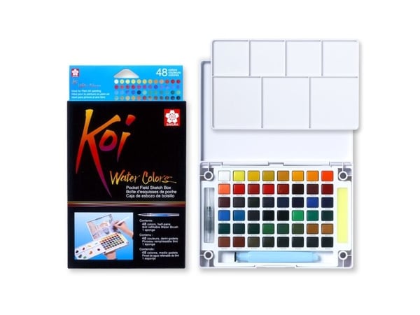 Sakura Koi akvarellfarger pocket field sketch box | 48 halve panner
