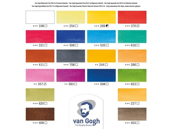 Van Gogh akvarellfärgssats | 20 x tub