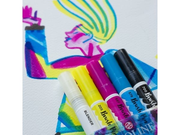 Ecoline Brush pen set Primary | 5 colours