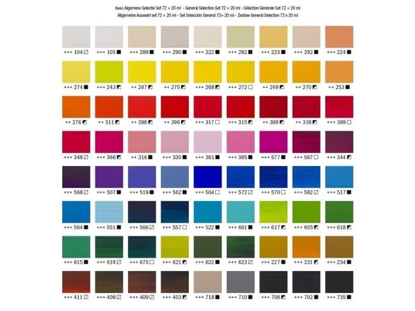 Amsterdam Standard Series Acrylics General Selection Set 72 × 20 ml