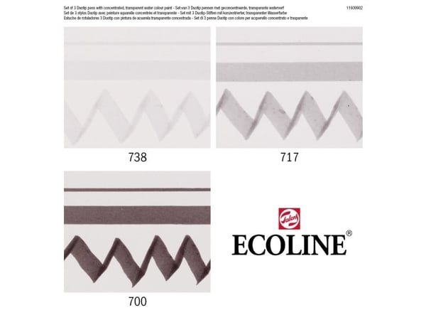 Ecoline Duotip marker-set Black & Grey | 3 färger