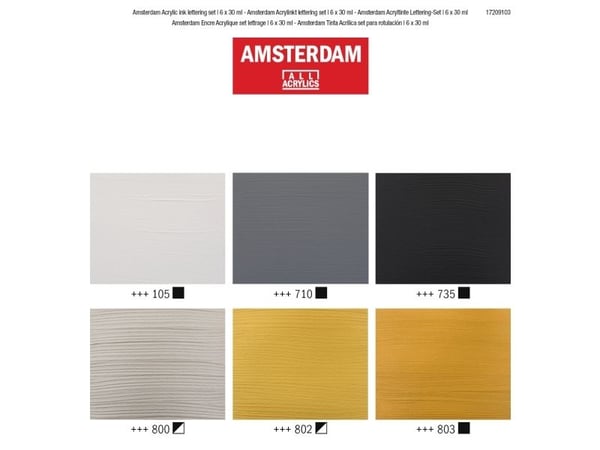 Amsterdam akrylmaling bokstavsett | 6 x
