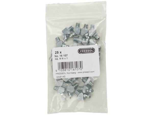 Pressol smörjnippel konisk H2-45°, M 6 x 1-VZ-VK, 25 st (16 107)