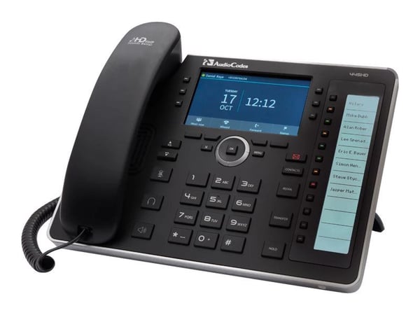 AudioCodes 445HD - VoIP-telefon - treveis anropskapasitet - SIP, SDP, SIP over TLS, SIP over TCP, SIP over UDP - 6 linjer - svart