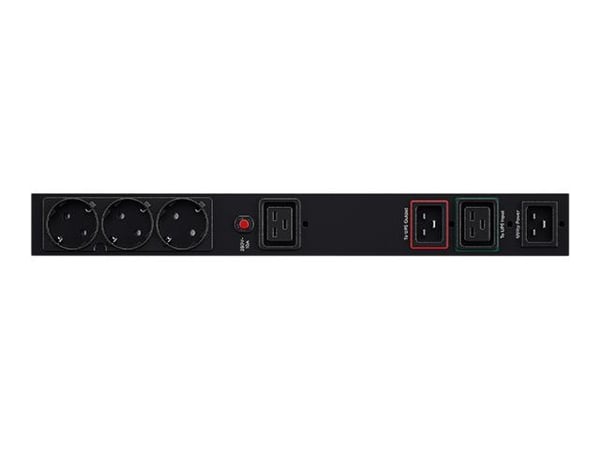 CyberPower zbh ByPass Manual IEC-uttak PDU 1U-inngang 16A 1xC192xC20-utgang 16A 1x C19 3x beskyttende kontaktkontakter