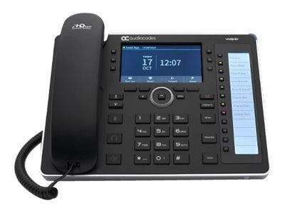 AudioCodes 445HD - VoIP-telefon - treveis anropskapasitet - SIP, SDP, SIP over TLS, SIP over TCP, SIP over UDP - 6 linjer - svart