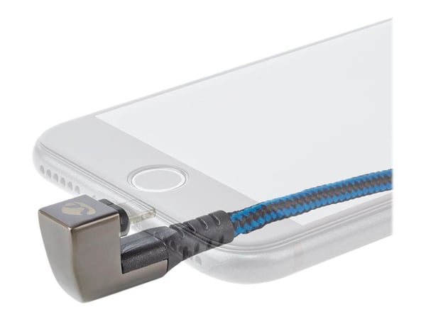 Nedis Gaming Zyoquo - Lightning-kabel - Lightning hann vinklet til 24 pin USB-C hann rett - 1 m - svart/blå - rund