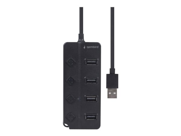 Gembird UHB-U2P4P-01 - Hub - with switches - 4 x USB 2.0 - stasjonær