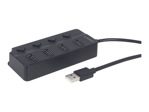 Gembird UHB-U2P4P-01 - Hubb - with switches - 4 x USB 2.0 - skrivbordsmodell