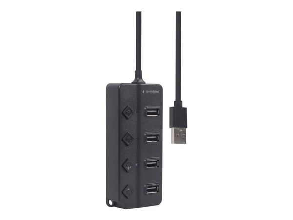 Gembird UHB-U2P4P-01 - Hub - with switches - 4 x USB 2.0 - stasjonær