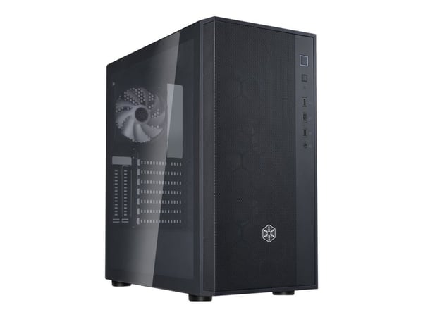SilverStone FARA R1 PRO V2 - Mid tower - ATX - genomskinlig sidopanel (härdat glas) - ingen strömförsörjning (ATX / PS/2) - svart - USB/ljud