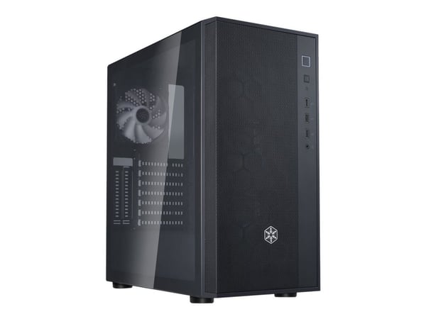 SilverStone FARA R1 PRO V2 - Mid tower - ATX - sidepanel med vindu (herdet glass) - ingen strømforsyning (ATX / PS/2) - svart - USB/lyd