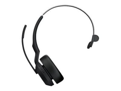 Jabra Evolve2 55 UC Mono - Hodesett - on-ear - Bluetooth - trådløs - aktiv støydemping - USB-A - svart - Zoom Certified, Certified for Microsoft Te...